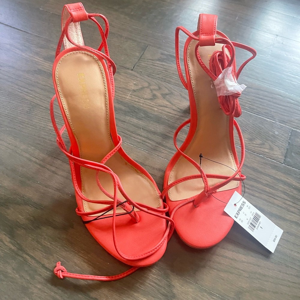 Size 9 lace up heels from express. Never worn.